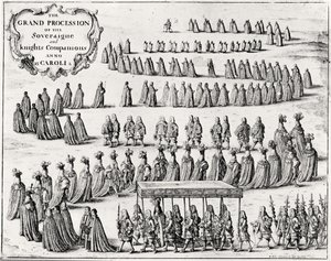 La grande processione del Sovrano e dei Cavalieri Compagni, 1672 da W Hollan